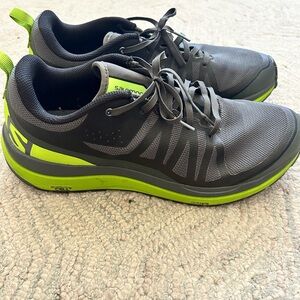 Salomon Black and Neon Green Running Shoes